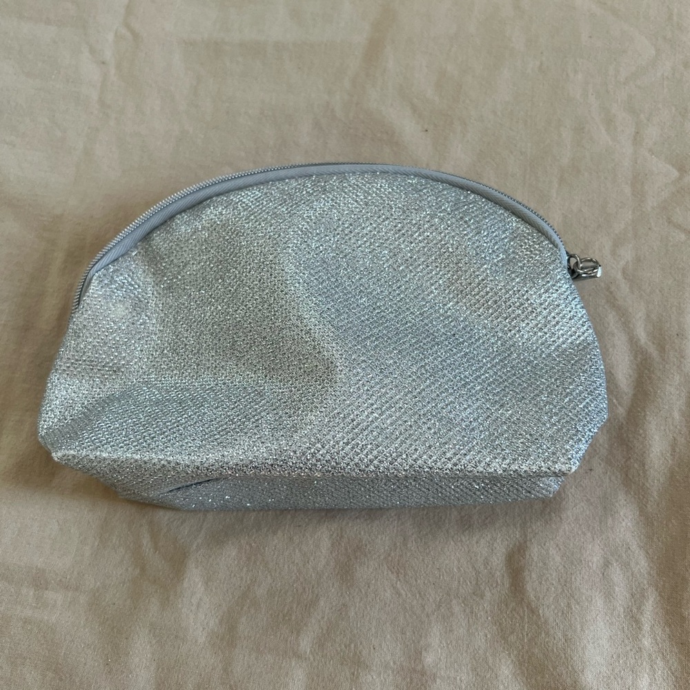 Elegant Silver Cosmetic Bag